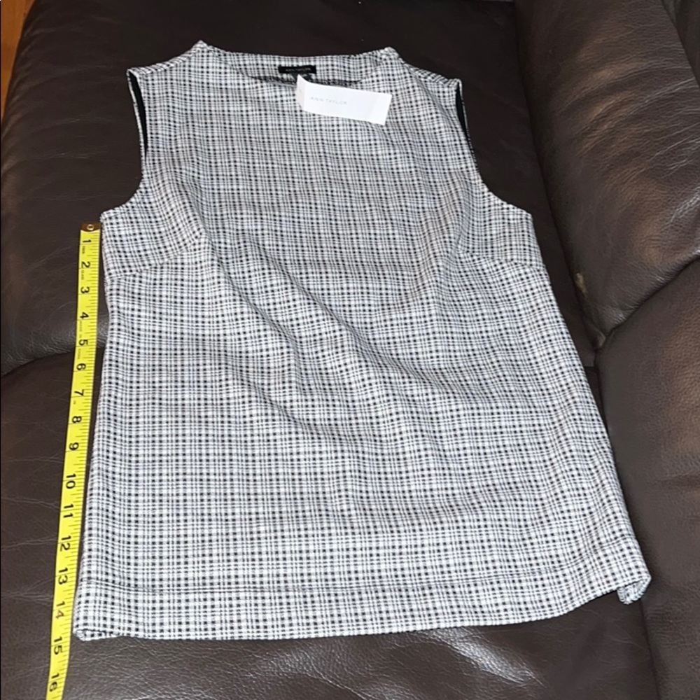 Ann Taylor Gingham High Neck Tank Top - Picture 7 of 8